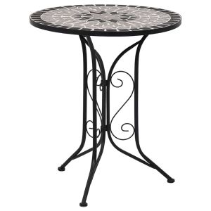 Mesa bistrô em mosaico 60 cm cerâmica cinzento