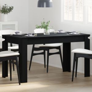 Mesa de jantar preta de carvalho 140x74,5x76 cm em madeira reconstituída