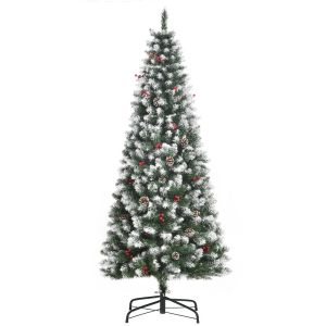 Árvore de natal artificial ø65x180cm aço e PVC color verde Homcom