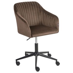Cadeira home office venice veludo castanho