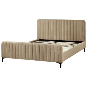Cama bouclé lunan 160 x 200 cm taupe