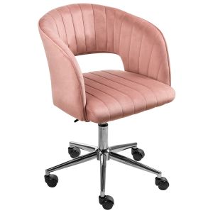 Cadeira home office katonah veludo rosa