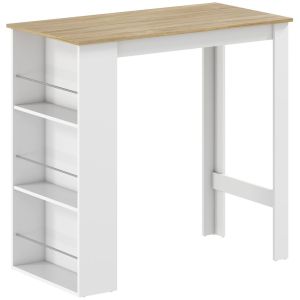 Mesa de bar 112x57x106 cm color blanco Homcom, casa - mesas