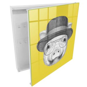 Caixa para chaves moderna 30x30x5, abertura à direita branca
