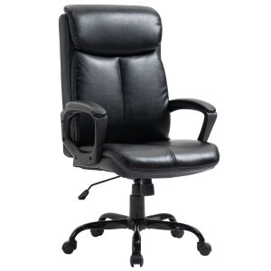 Cadeira escritório pu, metal, espuma e nylon preto 67x69x117 cm