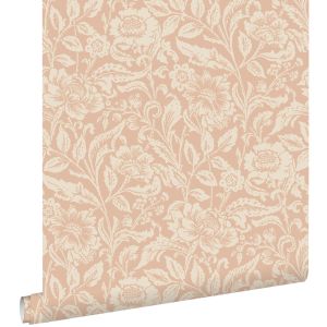 Estahome papel de parede flores vintage rosa terracota 53 cm x 10.05 m