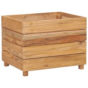 Arriate de teca reciclada y acero 50x40x38 cm