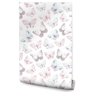 Papel de parede para o quarto papilhões pastel decoração moderna