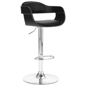 vidaXL taburete de cocina cuero sintético negro