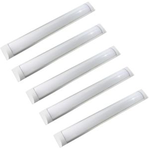 Pack 5 tiras de LED finas de 120cm 36w, branco quente 3000 k