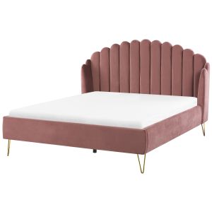 Cama veludo ambillou 160 x 200 cm rosa