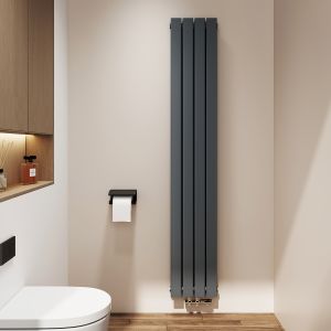 Emke radiador vertical água quente dupla camada antracite 180x30,4 cm 911w