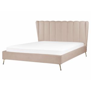 Cama veludo miribel 160 x 200 cm taupe