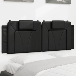 Almofadão de cabeceira 120 cm couro artificial preto ptob5598
