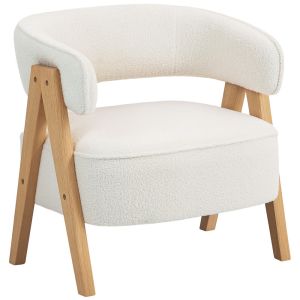 Poltrona 70x64x71 cm poliéster color blanco Homcom, casa - poltronas