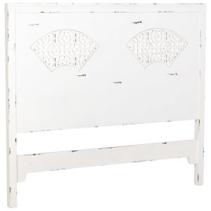 Cabeceira antiga em madeira branca, 150x5x130h cm