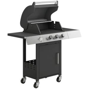 Barbecue a gá 109x50x109 cm aço inoxidável, metal Outsunny