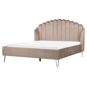 Cama veludo ambillou 160 x 200 cm taupe