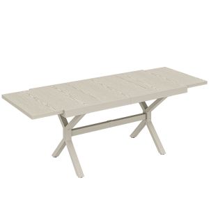 Mesa de jardim extensível 214x85x73 cm alumínio, aço color gris Outsunny
