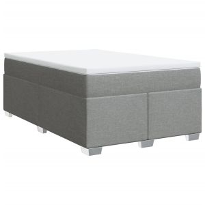 vidaXL cama box spring con colchón tela gris claro 120x190 cm