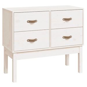 Mesas console - helloshop26 - 90 x 40 x 78 cm - branco - 4 gavetas - pinho