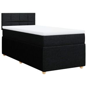 vidaXL cama box spring con colchón tela negro 90x190 cm