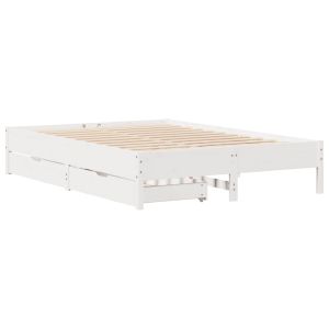 vidaXL estructura de cama sin colchón madera de pino blanca 150x200 cm