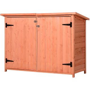 Armário de armazenamento madeira de abeto madeira avermelhada 128x50x90 cm