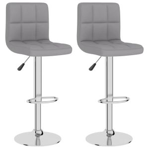 vidaXL taburetes de cocina 2 unidades tela gris claro