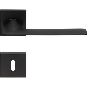 Puxador em roseta quadrada, conjunto 12, para portas interiores.