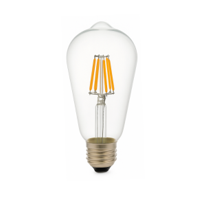 Lâmpada LED st64 E27 edison, filamento 8w 820lm. Luz quente 2700k