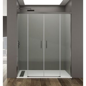 Divisória basic spazio 2 portas + 2 fixos transparente cinza titânio 140 cm