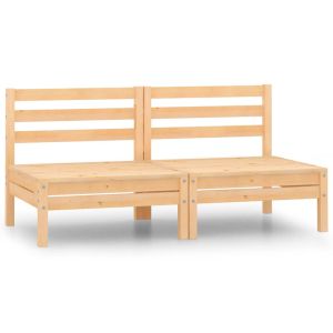 Sofás de centro para jardim 2 pcs madeira de pinho maciça