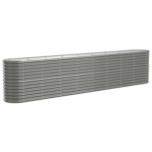 vidaXL jardinera arriate acero galvanizado gris 332x40x68 cm