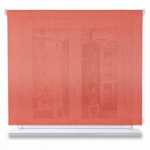Estor enrollable translúcido poliéster liso color rojo 130x250cm.