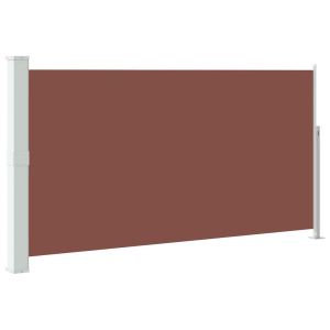 Toldo lateral retrátil para pátio 170x300 cm castanho