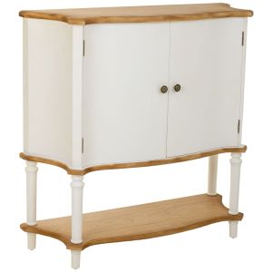 Mesa de entrada em madeira branca 106x37x105h cm