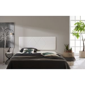 Cabecero de cama 150 dos rombos polipiel 152x57x5cm blanco