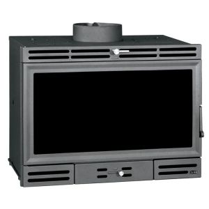Tj - inserto de lareira a lenha com turbinas afar em ferro fundido 12,4 kw