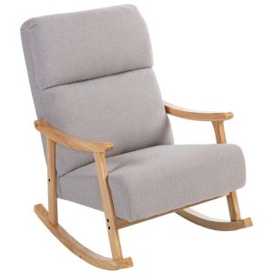 Poltrona baloiço 65x90x98 cm poliéster e madeira de faia color gris Homcom