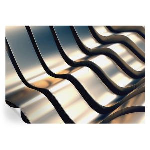 Papel de parede vinílico ondas metálicas 208x146 tulup