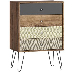 Cómoda com 4 gaveta 60x39x86 cm color marrón Homcom
