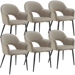 6 cadeiras de sala de jantar terciopelo 57 x 61,5 x 87,5 cm cinzento topo