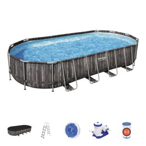 Conjunto de piscina oval desmontável bestway™ power steel™ de 7,32 m x