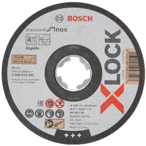 Disco de corte x-lock 125x1mm padrão para aço inoxidável - bosch - 26086192