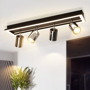 Nettlife luminária de teto gu10 preto 52x13