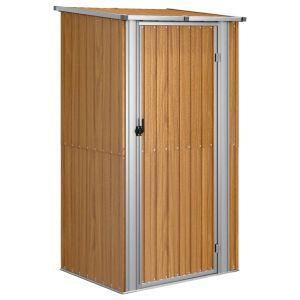 Abrigo de jardim 118,5x97x209,5 cm aço galvanizado castanho