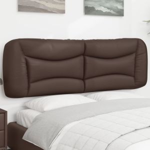 Almofadão de cabeceira 160 cm couro artificial castanho ptob2077