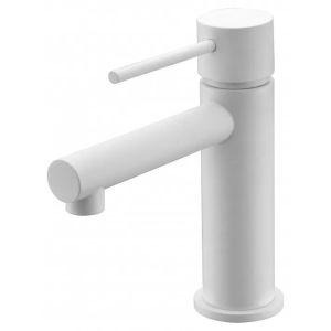 Torneira monocomando para lavatório em latão branco mate