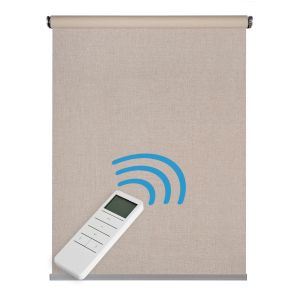 Estore de rolo motorizado opaco blackout premium bege 180x250 cm